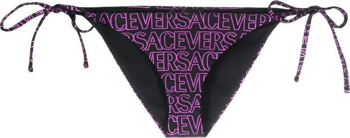 Versace Logo-Print Tie-Fastening Bikini Bottoms
