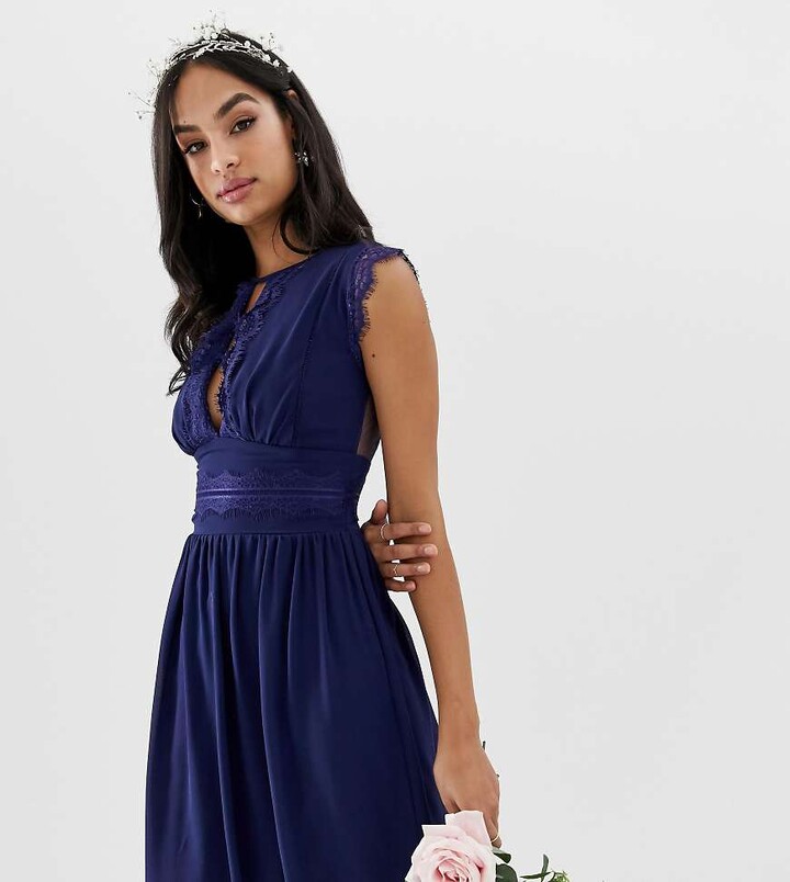 navy midi bridesmaid dress