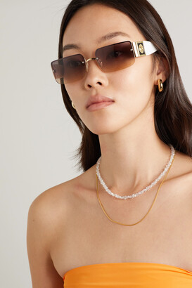 Le Specs What I Need Square-frame Acetate And Gold-tone Sunglasses - White - One size