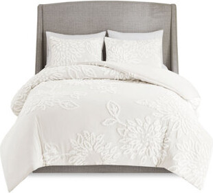 Gracie Mills Anita 3-Piece Farmhouse Tufted Cotton Chenille Floral Comforter Set