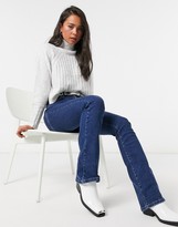 Thumbnail for your product : Topshop funnel neck jumper in grey marl