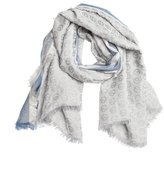 Thumbnail for your product : Giorgio Armani blue and grey logo printed silk blend scarf