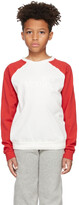 Thumbnail for your product : ERL Kids White & Red Cotton Knit Sweater