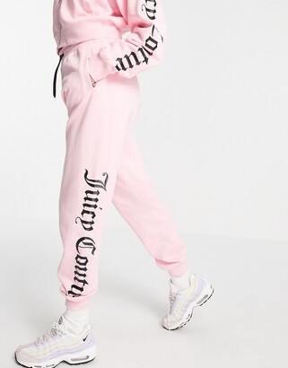 Juicy Couture co-ord jogger with shiny black logo in pink - ShopStyle  Trousers