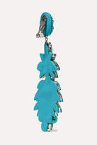 Thumbnail for your product : Ranjana Khan Silver-tone, Crystal And Bead Clip Earrings - Turquoise