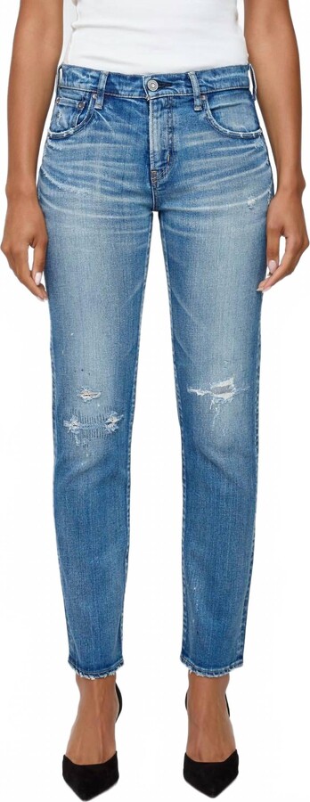 Moussy Bridgeville Slim Straight Leg Jeans In Blue