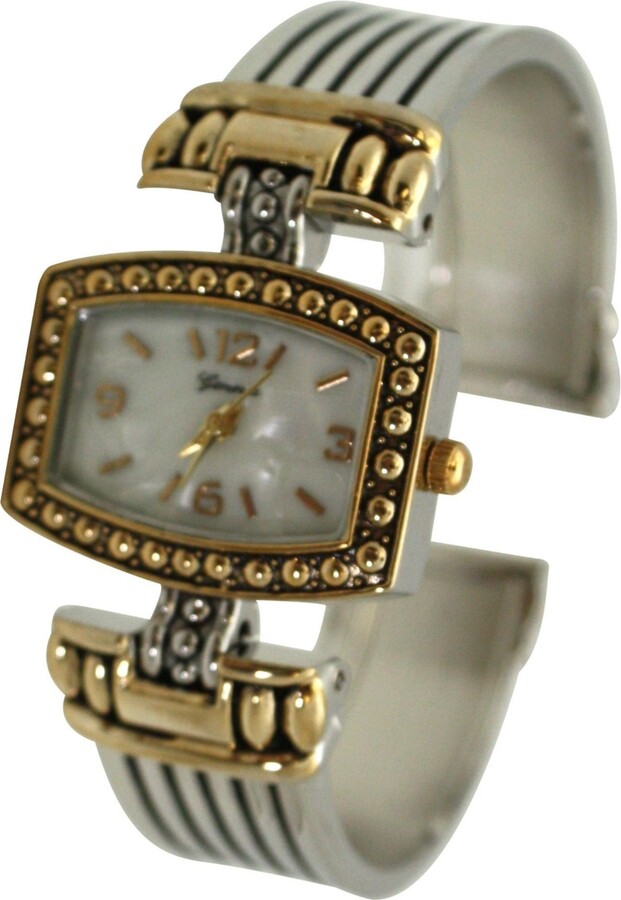 Olivia Pratt Two Tone Detailed Bangle Women Watch