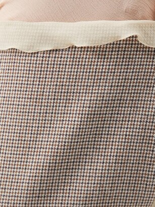 Fendi Chiffon-trimmed Houndstooth Wool-blend Skirt