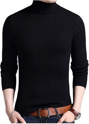 Jueshanzj Mens Pullover Slim Fit Knitwear Warm Turtleneck Sweaters XX-Large
