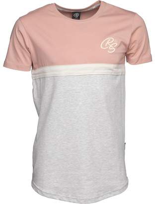 Crosshatch Mens Litchco Cut & Sew T-Shirt Adobe Rose