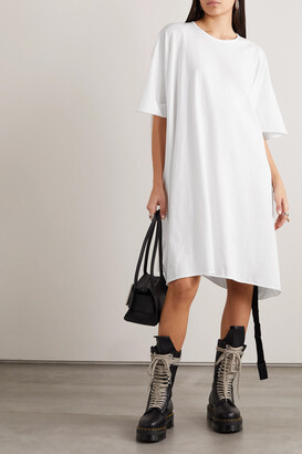 Rick Owens Minerva Oversized Belted Cotton-jersey Tunic - White