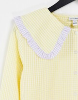 Thumbnail for your product : Neon Rose relaxed shirt with oversized collar in gingham