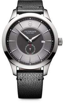 Victorinox Sterling Silver Leather Banded Wristwatch