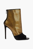 Thumbnail for your product : Balmain Chainmail And Suede Ankle Boots