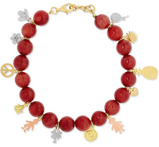Carolina Bucci Recharmed Lucky 18-karat Yellow, Rose And White Gold And Agate Bracelet - one size