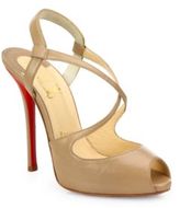 Thumbnail for your product : Christian Louboutin Cross Street Leather Peep-Toe Pumps