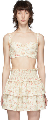 Wandering White & Pink Floral Bustier