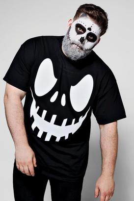 boohoo Big And Tall Halloween Scary Face T-Shirt