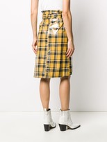 Thumbnail for your product : Ganni High-Waisted Check Wrap Skirt
