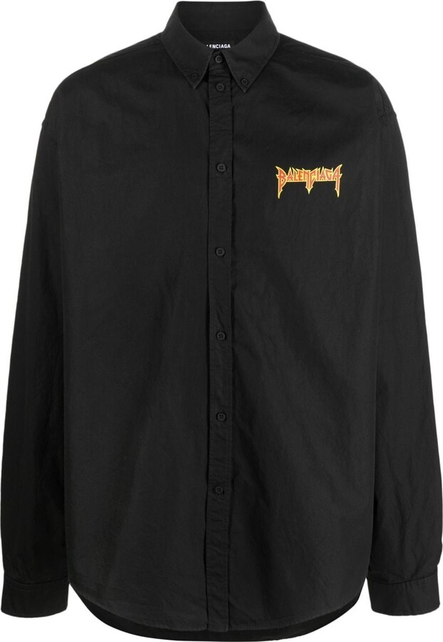 Balenciaga ButtonDown Logo Shirt ShopStyle