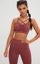 Thumbnail for your product : PrettyLittleThing Rose Ruched Cross Front Crop Top
