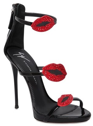 Giuseppe Zanotti 110mm Crystals Patent Leather Sandals