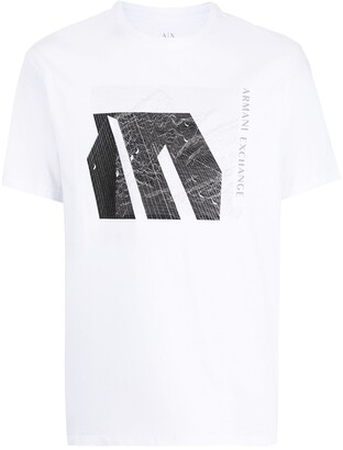 Armani Exchange graphic-print logo T-shirt - ShopStyle