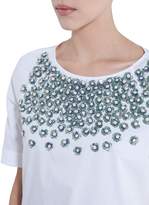 Thumbnail for your product : Stefanel Poplin Top With Beaded Embroidery