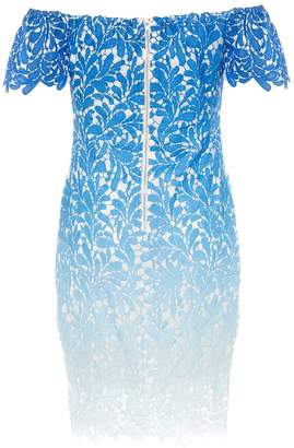 Quiz Blue Crochet Bardot Bodycon Dress
