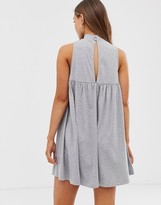 Thumbnail for your product : ASOS DESIGN high neck mini sleeveless smock dress