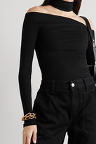 Thumbnail for your product : Alix Vance Off-the-shoulder Cutout Ribbed Stretch-modal Jersey Bodysuit - Black