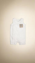 Thumbnail for your product : Burberry Check Pocket Cotton Playsuit