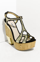 Thumbnail for your product : Miu Miu Glitter Wedge Platform Sandal