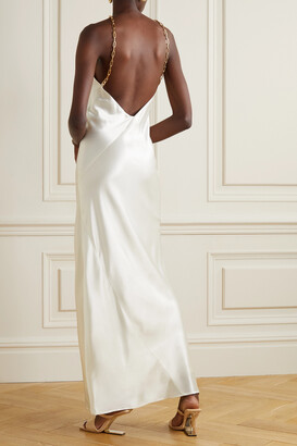 Cult Gaia Ophelia Open-back Embellished Satin Maxi Dress - Off-white