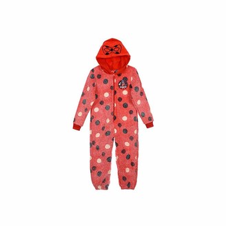 Miraculous Tales of Ladybug & Cat Noir Girls Glow in The Dark Coral Fleece  Pyjamas Hoodie All in One PJs Red 3-4 Years - ShopStyle