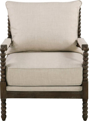 Bungalow Rose Classic Beige Chair With Rounded Sphere Legs - 38\