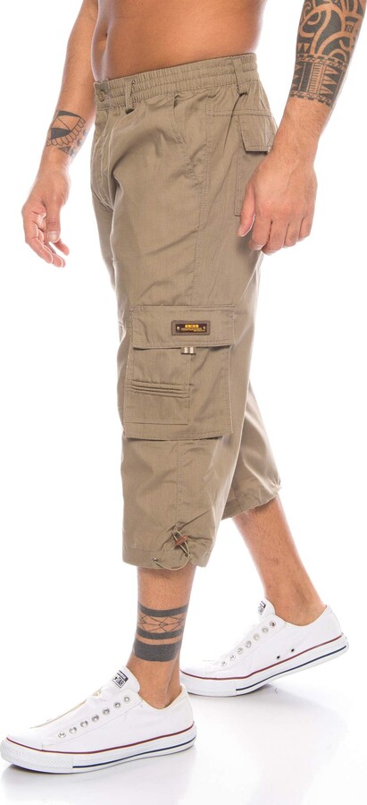 INDICODE Herren Chino Shorts Casual Bermuda Kurze Stretch Hose Capri 3/4 Pants 