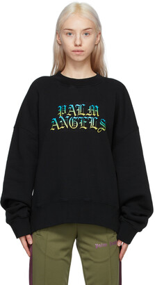 Palm Angels Black Hue Gothic Logo Sweatshirt