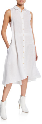 button down midi shirt dress