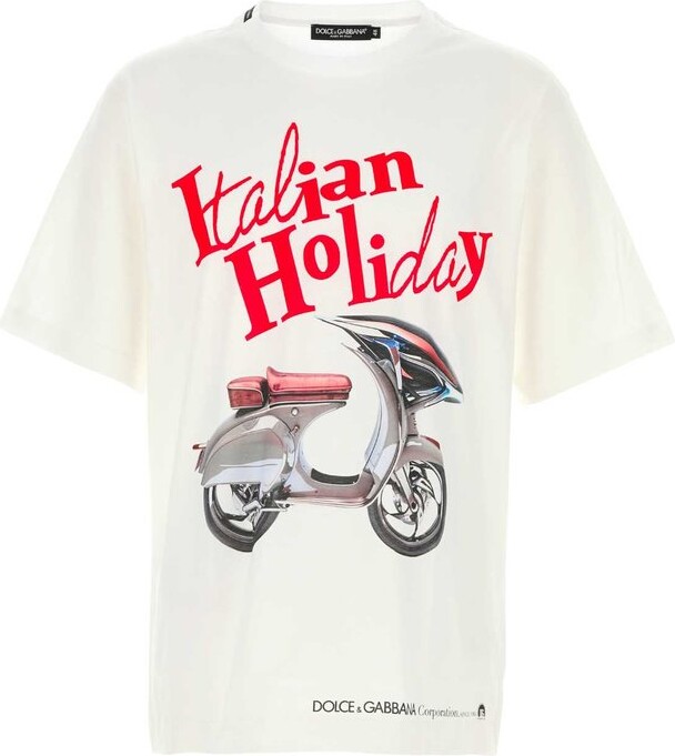 Dolce & Gabbana Vespa Printed Crewneck Jersey T-Shirt