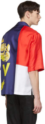 Versace Multicolor Silk Colorblock Short Sleeve Shirt