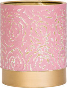 Laura Glam Indoor Metal Waste Basket With Metal Base