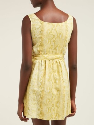 Emilia Wickstead Snakeskin-print Linen Dress - Yellow