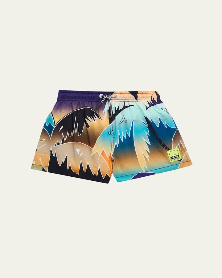 Boy's Niko Printed Swim Shorts, Size 18M-6