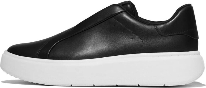FitFlop Women's Leather Slip-On Sneakers In Black