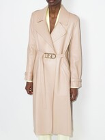 Thumbnail for your product : Fendi Belted Leather Trench Coat