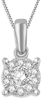 Unique Designs Round-Cut Diamond Pendant Necklace in 14K White Gold, 0.15 ct. t.w. (62% off) - Comparable value $730