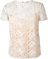 Max Mara - t-shirt en dentelle à design superposé - women - Polyester - 48