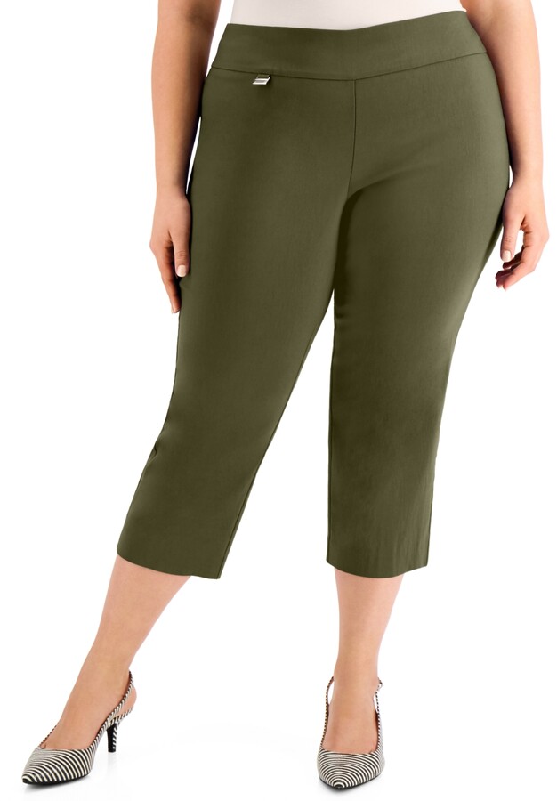 plus size olive green pants