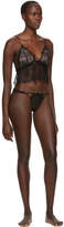 Thumbnail for your product : Fleur Du Mal Black Lily Lace Cheeky Thong